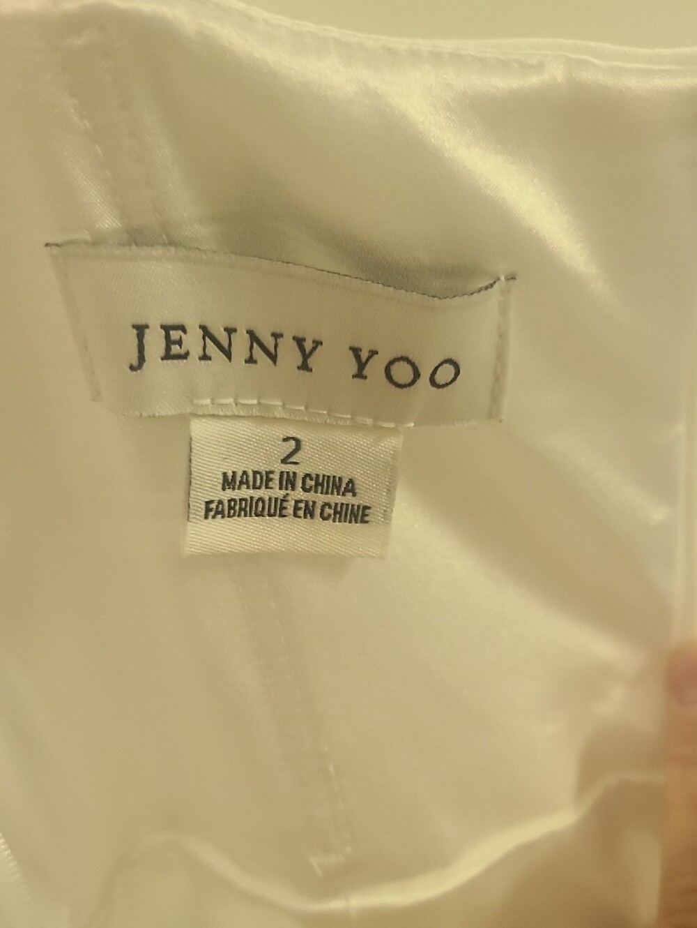 Jenny Yoo White Midi Dress with Square V-Notch Neckline - Picture 2 of 8